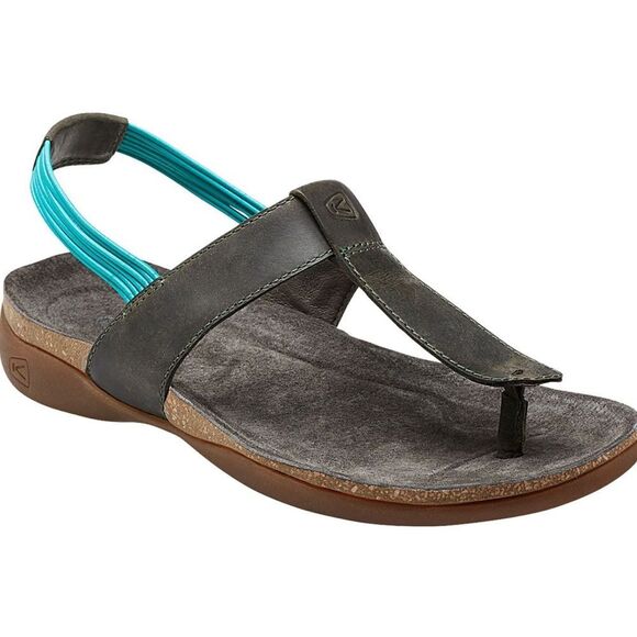 KEEN Dauntless Posted T-Strap Leather Taupe Sandals Size 8 - Picture 1 of 9